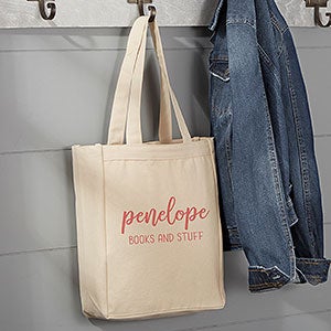 Scripty Style Personalized Small Canvas Tote Bag