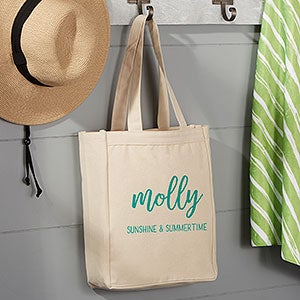 Scripty Style Small Canvas Beach Bag