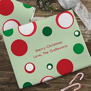 Holiday Circles Personalized Wrapping Paper