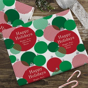 Ornaments Personalized Holiday Wrapping Paper