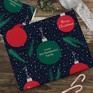 Ornaments & Pine Personalized Wrapping Paper