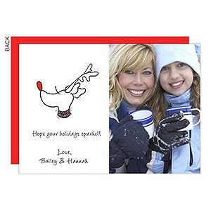 Sparkle Reindeer Holiday Card - Set of 15