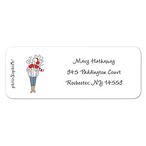 Winter Girl Return Address Labels  - 1 set of 60