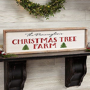 Christmas Tree Farm Personalized Barnwood Frame Wall Art