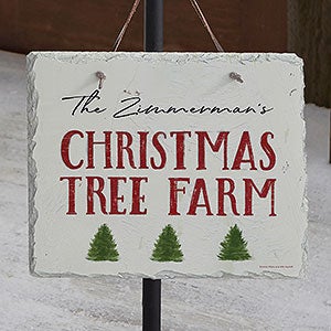 Christmas Tree Farm Personalized Slate Plaque