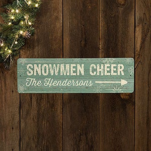 Snowmen Cheer Lane Personalized Christmas Street Sign