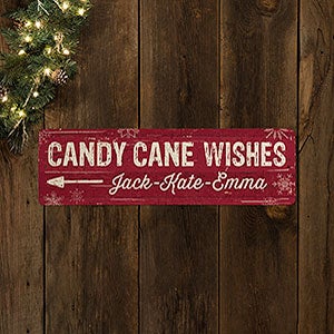 Candy Cane Wishes Lane Personalized Christmas Street Sign