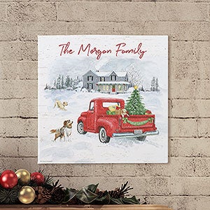 Farmhouse Holidays Personalized 8x8 Canvas Print