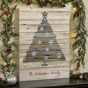 Rustic Holiday 16x20 Personalized Wooden Shiplap Sign