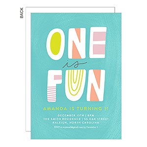 One Is Fun Party Invitation - Set of 5