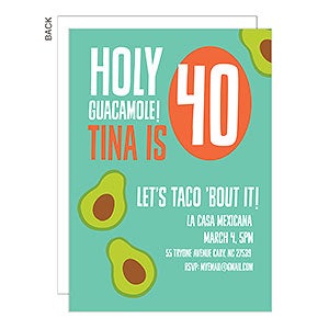 Holy Guacamole Premium Party Invitation - Set of 5