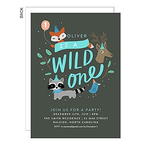 Wild One Birthday Party Invitation - Set of 5