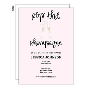 Pop the Champagne Party Invitation - Set of 5