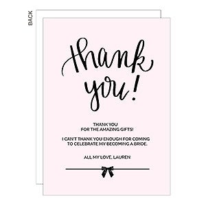 Hand Lettered Premium Bachelorette Thank You Cards - Set of 5