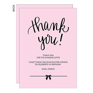 Birthday Girl Premium Thank You Cards - Set of 5