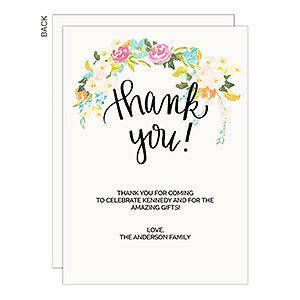 Floral Premium Thank You Cards - Set of 5