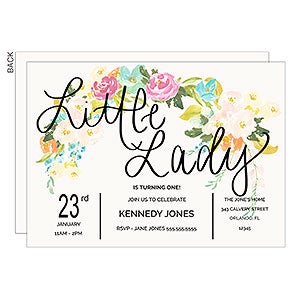 Floral Birthday Premium Party Invitation - Set of 5