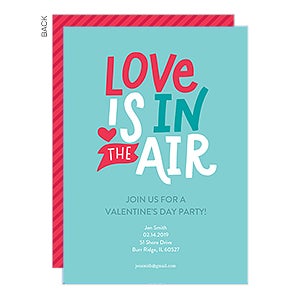 Love is in the Air Party Invitations - Set of 5