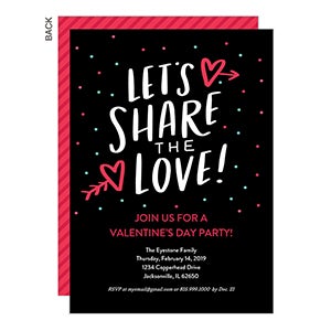 Share the Love Party Invitation - Set of 5