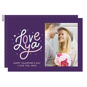 Love Ya Premium Valentine's Day Photo Card - Set of 5