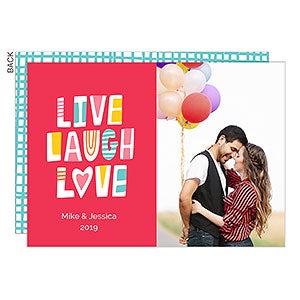 Live Laugh Love Valentine's Day Photo Card - Set of 5