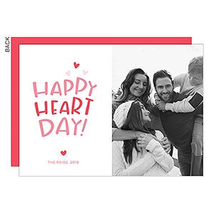 Happy Heart Day Valentine's Day Photo Card - Set of 5