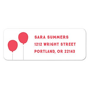 Party Balloons Address Labels - 1 set of 60