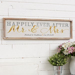 Happily Ever After Mr & Mrs Personalized Wall Art