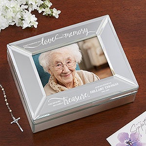 Memory Becomes A Treasure Engraved Mirrored Photo Box