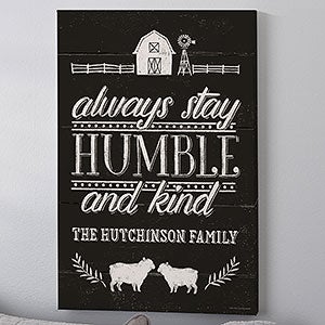 Humble & Kind Farmhouse 16x24 Dark Canvas Print