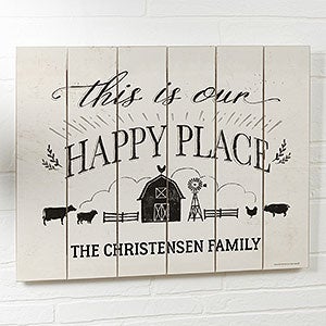 Happy Place Farmhouse 16x20 Light Shiplap Sign