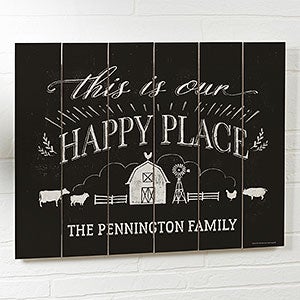 Happy Place Farmhouse 16x20 Dark Shiplap Sign