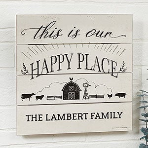 Happy Place Farmhouse 12x12 Light Shiplap Sign