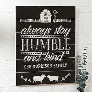 Humble & Kind Farmhouse 16x20 Dark Shiplap Sign