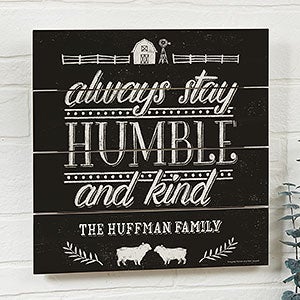 Humble & Kind Farmhouse 12x12 Dark Shiplap Sign