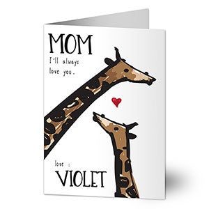 Mom Giraffe Premium Valentine's Day Greeting Card