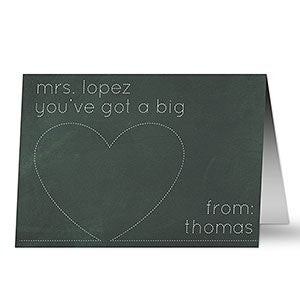 Teacher Big Heart Premium Valentine's Day Greeting Card