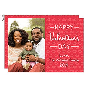 Valentine's Day Lips Premium Photo Card - Set of 5