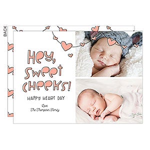 Sweet Cheeks Premium Valentine's Day 2 Photo Card - Set of 5