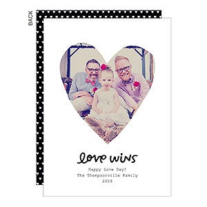 Love Wins Premium Valentine's Day Photo Card - Set of 5