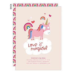 Magical Unicorn Party Invitation - Set of 5