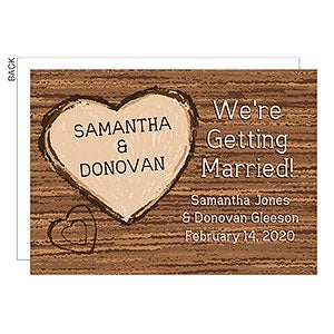 Wooden Rustic Premium Save the Date Cards - Set of 5