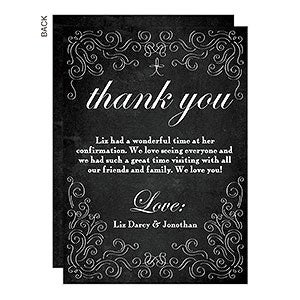 Formal Black Swirls Premium Thank You Cards - Set of 5