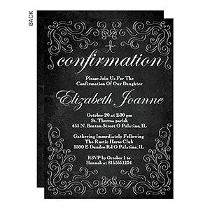 Formal Black Swirls Party Invitation - Set of 5