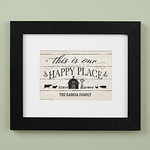 Happy Place Farmhouse 8x10 White Framed Print