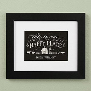 Happy Place Farmhouse 8x10 Black Framed Print