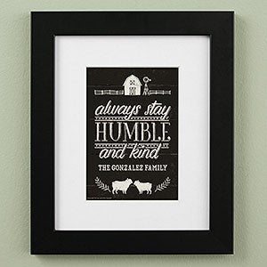 Humble & Kind Farmhouse 8x10 Dark Framed Print