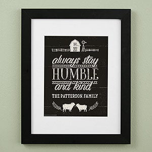 Humble & Kind Farmhouse 11x14 Dark Framed Print