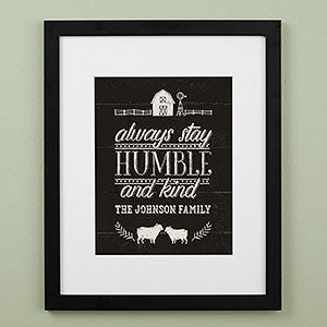 Humble & Kind Farmhouse 16x20 Dark Framed Print