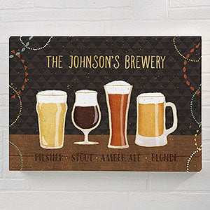 Beer Suds 12x18 Personalized Canvas Print